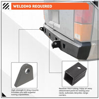 Load image into Gallery viewer, DIY Rear Bumper Kit Bare Metal Compatible with 1984-2001 Jeep Cherokee XJ Rear Winch Bumper Kit LYAM-259