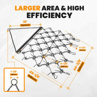 Load image into Gallery viewer, Drag Chain Harrow 4'W x 4'L Durable Compatible with ATV UTV Lawn Garden Tractor for Leveling Garden Towing Ring Powder Coated