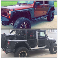 Load image into Gallery viewer, 07-18 Jeep Wrangler JK Body Armor Front+Rear Fender Flare effect picture
