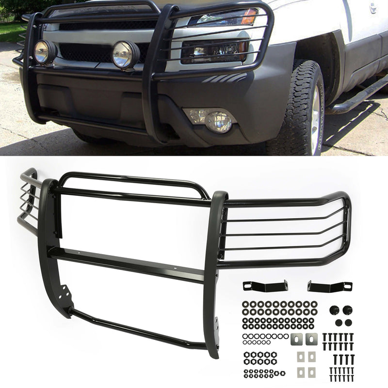 YIKATOO® Brush Guard Compatible with 2007-2014 Tahoe 1500/ Suburban 1500/ Avalanche 1500 Black Steel Grille Protection Grille Protector