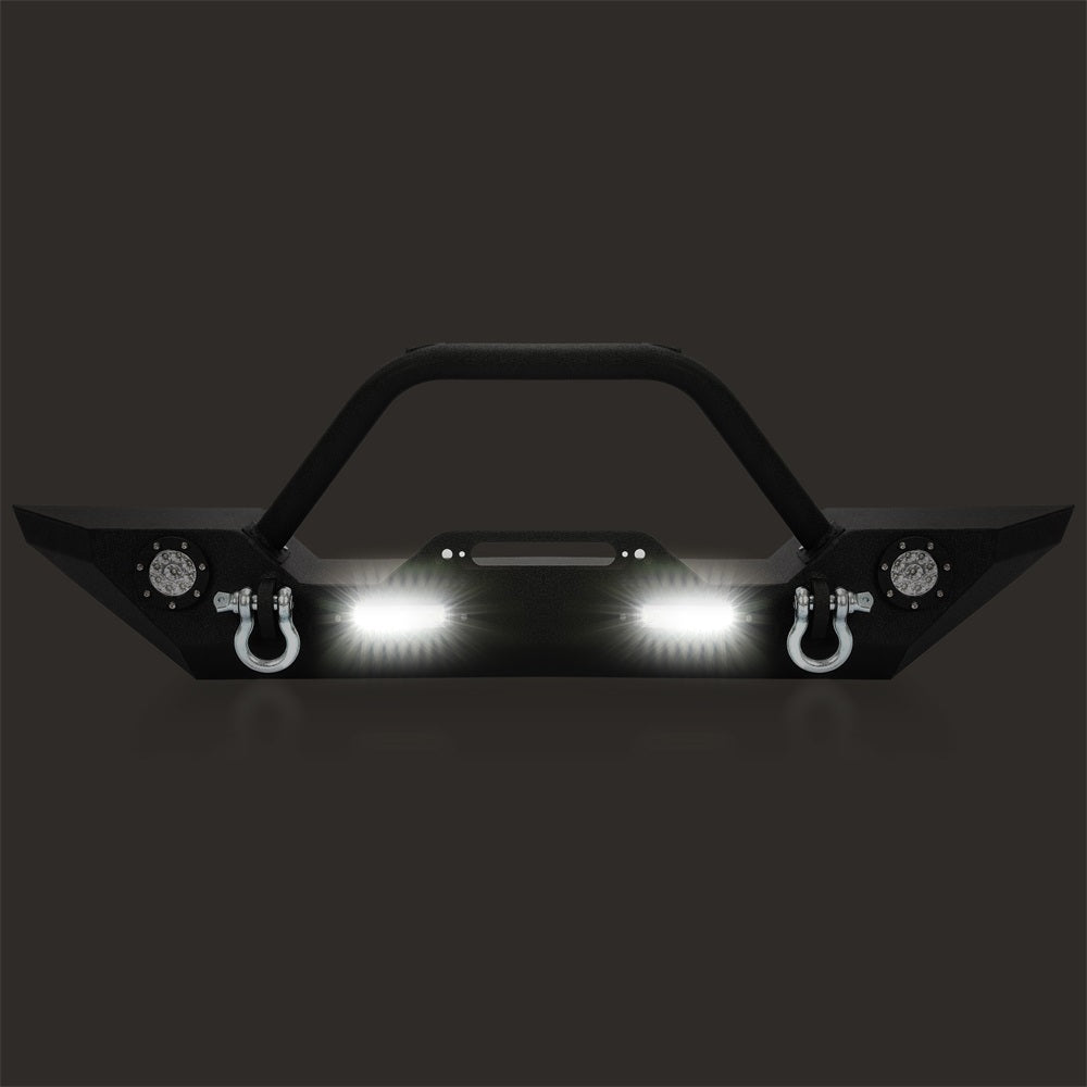 YIKATOO® Front Bumper for 2007-2018 Jeep Wrangler JK,with LED Lights