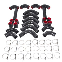 Load image into Gallery viewer, YIKATOO® 12 Piece 2.5&quot; Intercooler Black Piping Kit +T-Bolt Clamps +Blk Silicone Couplers
