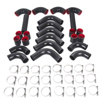 Load image into Gallery viewer, YIKATOO® 12 Piece 2.5" Intercooler Black Piping Kit +T-Bolt Clamps +Blk Silicone Couplers