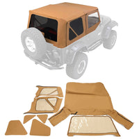Load image into Gallery viewer, YIKATOO® Soft top Replacement, 1997-2006, Tinted Windows, Spice Leather For Jeep Wrangler TJ