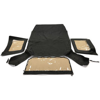 Load image into Gallery viewer, YIKATOO® Black Canvas Soft Top with Tinted Window Compatible with 2010-2018 JK Wrangler Unlimited JKU Rubicon Unlimited 4-door -junior