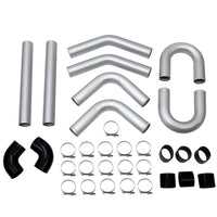 Load image into Gallery viewer, YIKATOO® Universal 3" 76mm Turbo Polished Aluminum Silver Intercooler Pipe Kit Hose Clamp