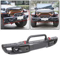 Load image into Gallery viewer, YIKATOO® Front Bumper for 2018-2020 Jeep Wrangler JL Rubicon &2020 Gladiator w/LED Fog Lights