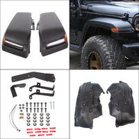 Load image into Gallery viewer, YIKATOO® Front Fender Flares with Lights &amp; Inner Liners for 2007-2018 Jeep Wrangler JK

