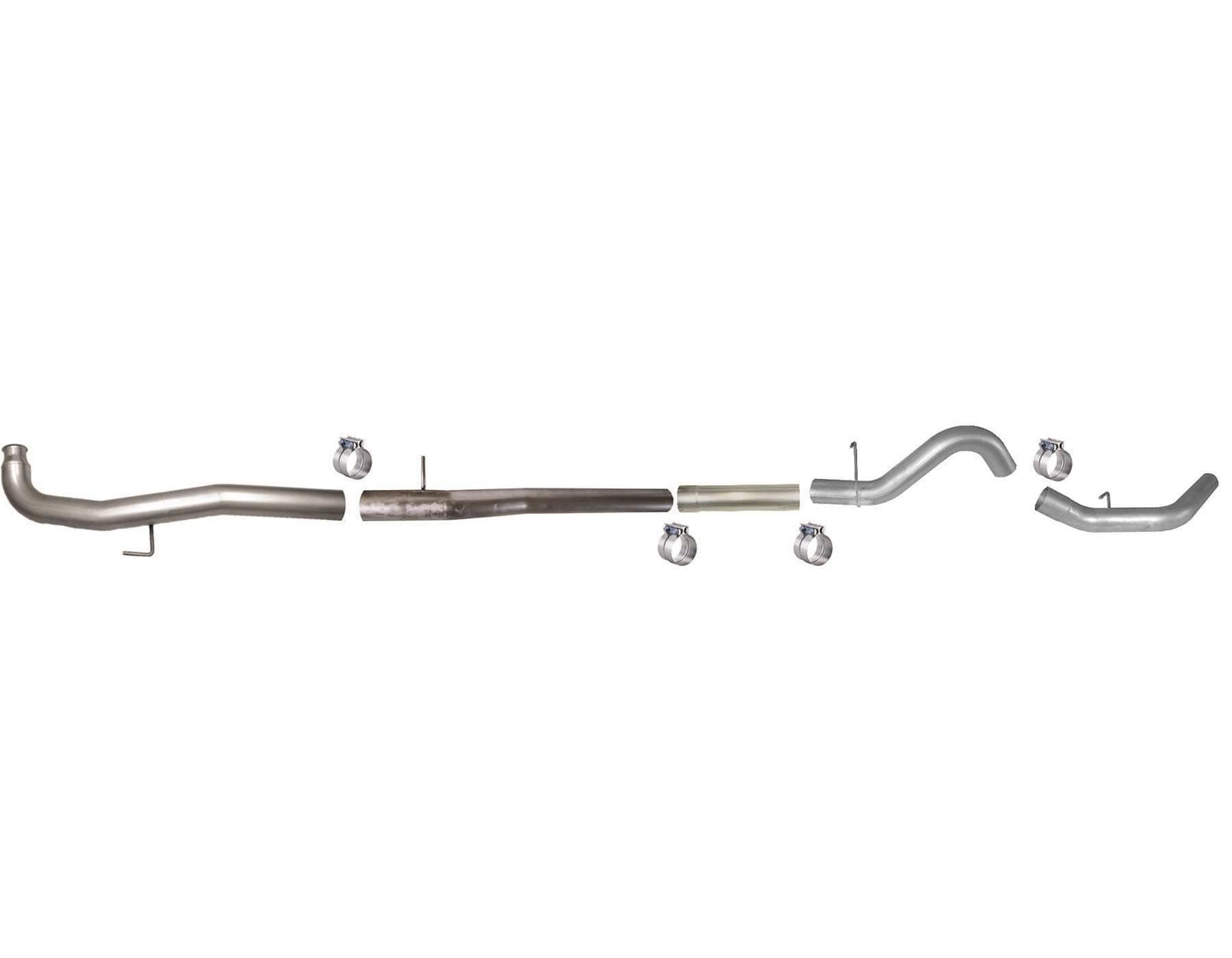 4 Inches Aluminized Steel Straight Down Pipe Back Exhaust for 2011-2015 GM 6.6L Duramax LML Fits V-Band Clamp Style Turbo Downpipes