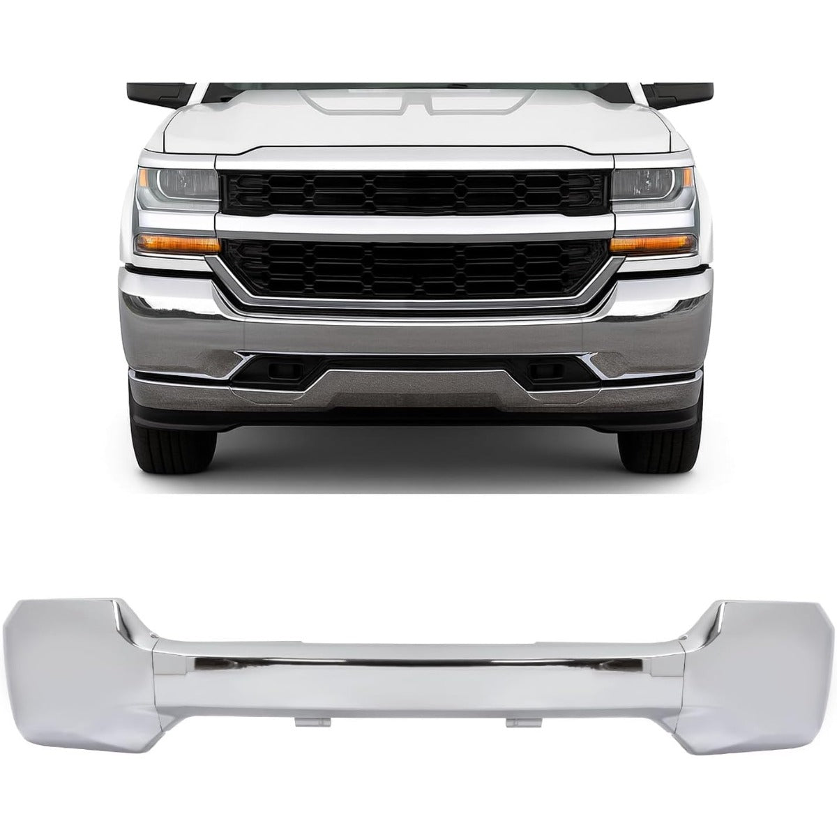 KUAFU Front Bumper Face Bar Compatible with 2016-2018 Chevy Silverado