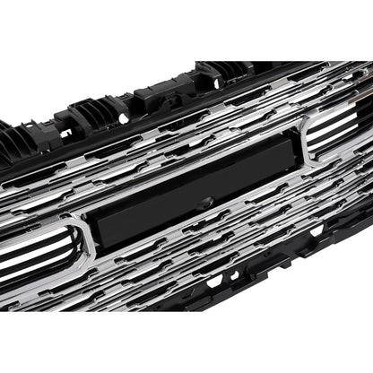Front Grill Compatible with 2020-2024 Dodge Ram 2500/3500 Front Bumper Grille Plastic (ABS) Chrome+Painted Silvery+Black Replacement for 68516019AA