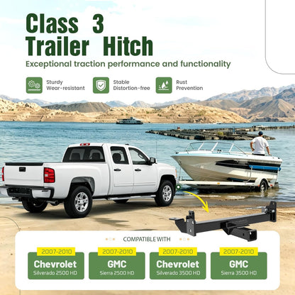 ALMULOO Mount Trailer Hitch 2-Inch Receiver Compatible with 07-10 Chevrolet