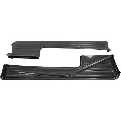 Running Board Pair Compatible with 1953-1956 Ford F100 2-Door Pickup Truck Short Bed Step Board Powder Coated Black Steel Left+Right