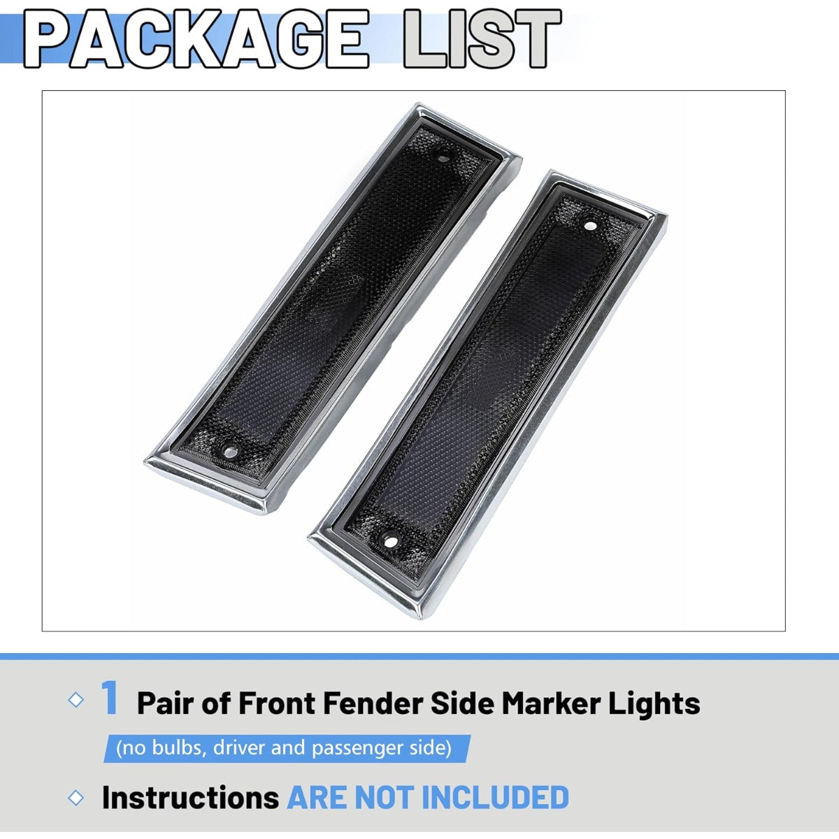 KUAFU Smoked Front Fender Side Marker Light Compatible with 1981-1991 Chevy/GMC C/K Series/Suburban/Blazer/Jimmy Replace for GM2551107 GM2550115 915558 915557 18120166 18120066 Bumper Side Lamp