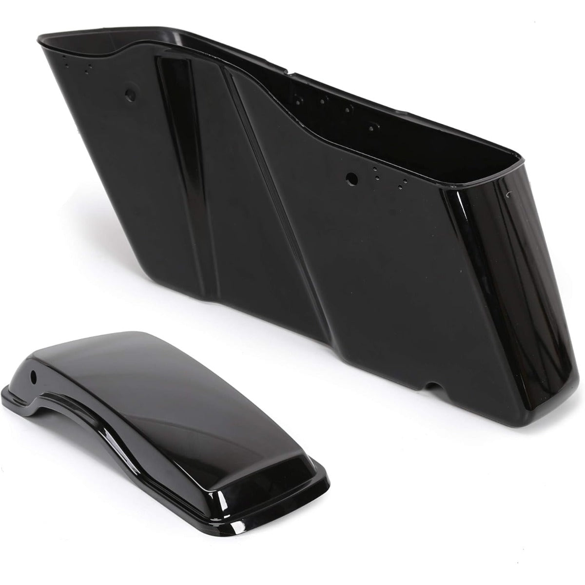 Pained Black Hard Saddlebags Saddle Bags   for 2014-2024 Harley Davidson Touring Models Street Road Glide Road King(W/O Hardware)