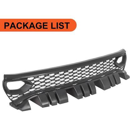 Front Upper Grille Assembly Compatible With 2015-2023 Dodge Charger SRT SXT Pursuit R/T SE GT Scat Pack Daytona Replacement for 68417502AA Mesh Grill W/ 2 Side Bezels LYAP-335-3