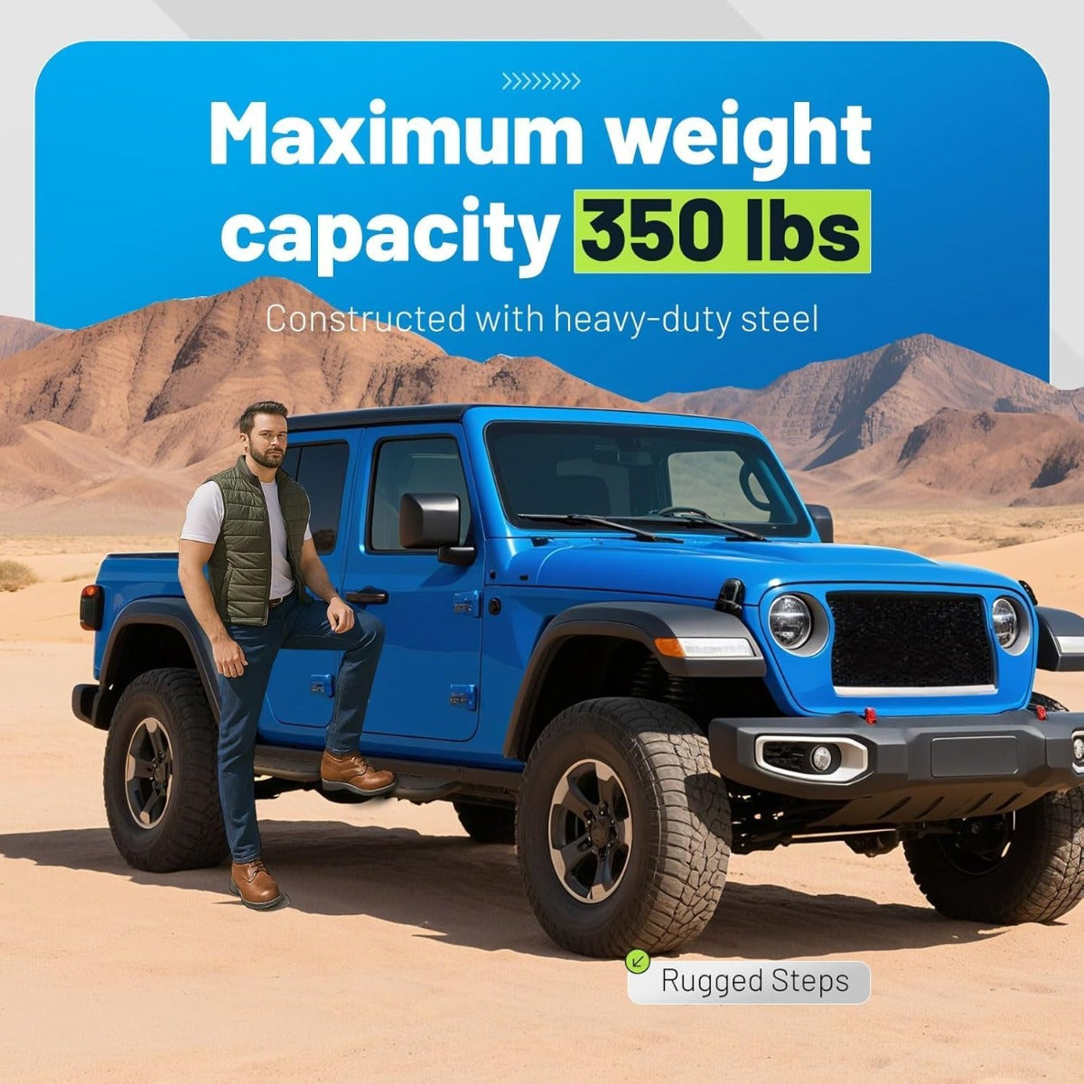 Steps Compatible with 2020-2023 Jeep Gladiator JT Wrangler 4 Door