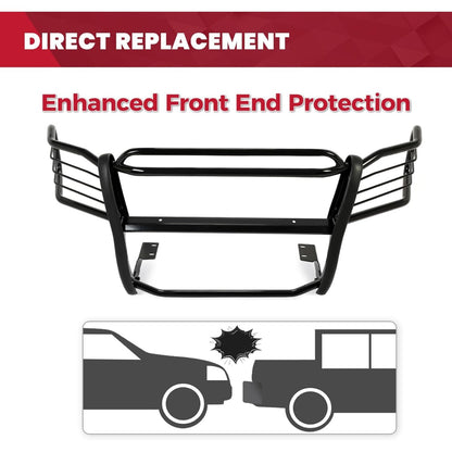 HECASA Brush Guard Compatible with 2003-2017 Ford Expedition Bull Bar Front Bumper Grill Grille Guard Protector Brush Push Bar Black Steel Powder Coated