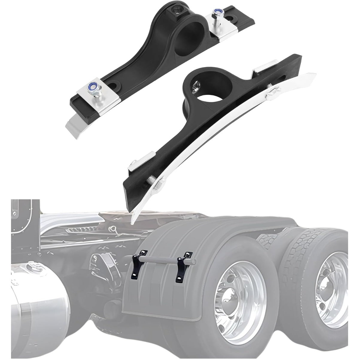 KUAFU Fender Brackets Assembly Replacement for 8591005, for Dump Trucks, | Garbage Trucks, Work Trucks, Utility Trucks for Use with 8590195, 8590245 Poly Fender Hanger Bracket 2 Pcs