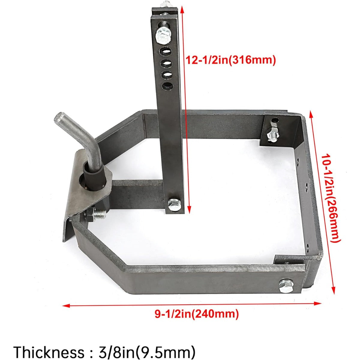 Rear Sleeve Hitch Adapter Compatible with Cub Cadet 3-Point Hitch Bare Metal Color