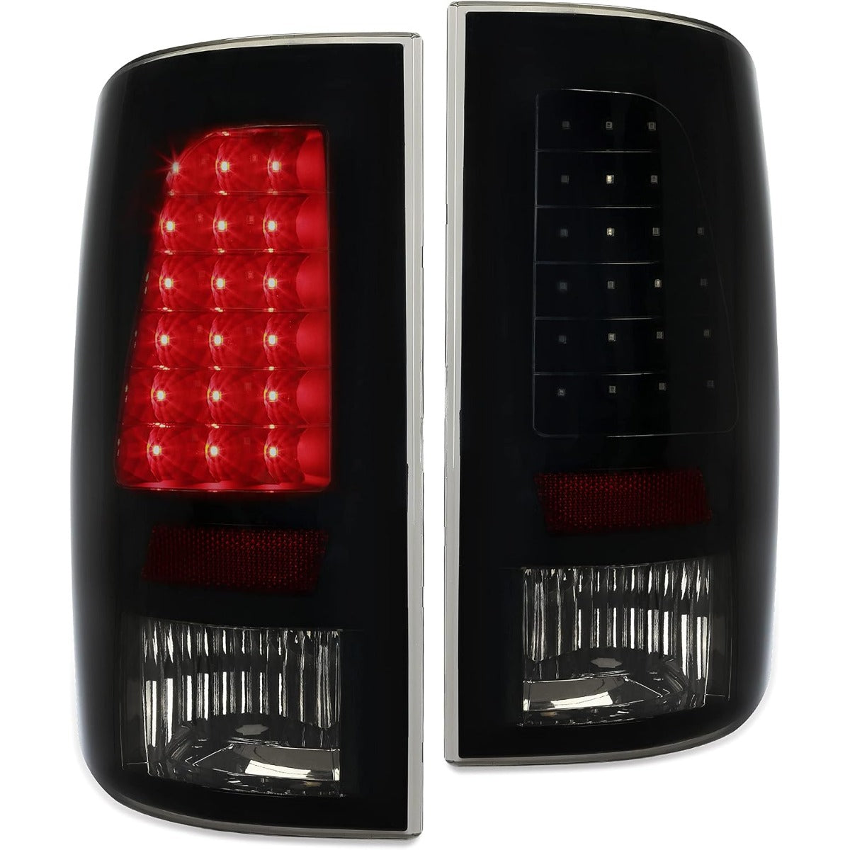 Kojem LED Tail Lights Compatible with 09-18 Dodge Ram 1500 2500 3500 Brake Rear Lamps Turn Signal Driver & Passenger Side 1 Pair Taillights Smoke Lens