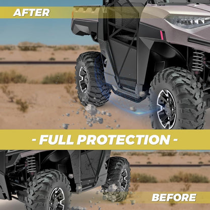 Kojem Rock Guards Sliders Side Steps Compatible with 2018-2025 Polaris Ranger 1000/ XP 1000, 2018-2023 Polaris Ranger XP, 2019-2022 PRO XD Nerf Bars W/Boot Scraper 2882530