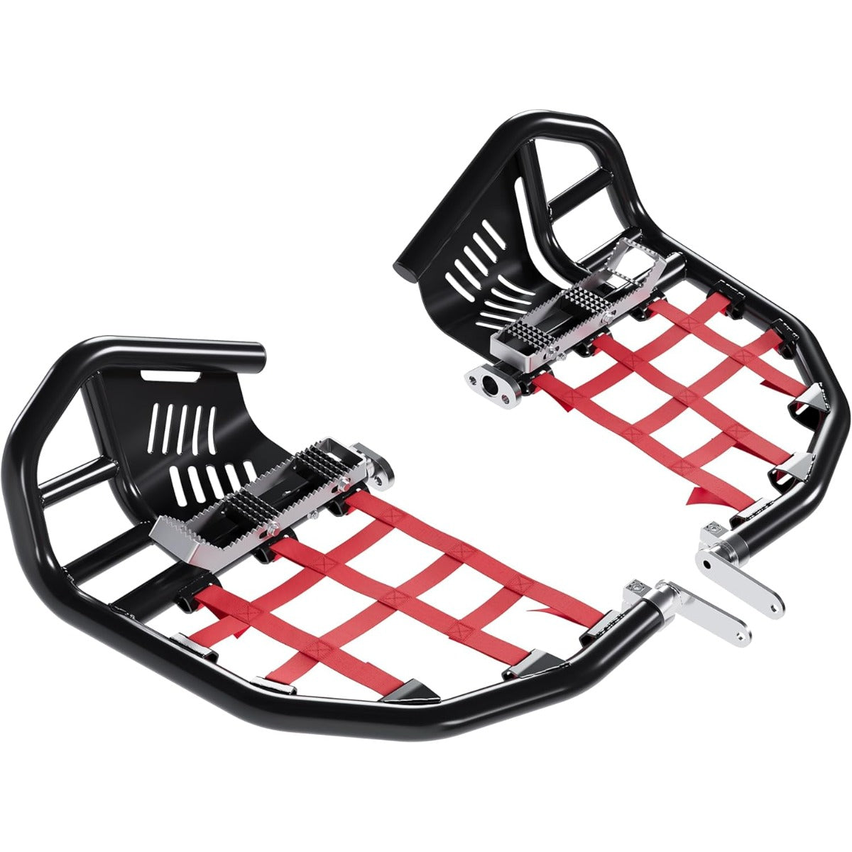 Nerf Bars Foot Pegs Compatible with Honda Sportrax 400 TRX 400EX 400X All Years (Black Nerfs & Red Nets)