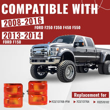 HECASA Side Mirror Marker Lights Compatible with 2008-2016 Ford F250 F350 F450 F550 Super Duty Turn Signal Light Lamp Amber Lens Pair