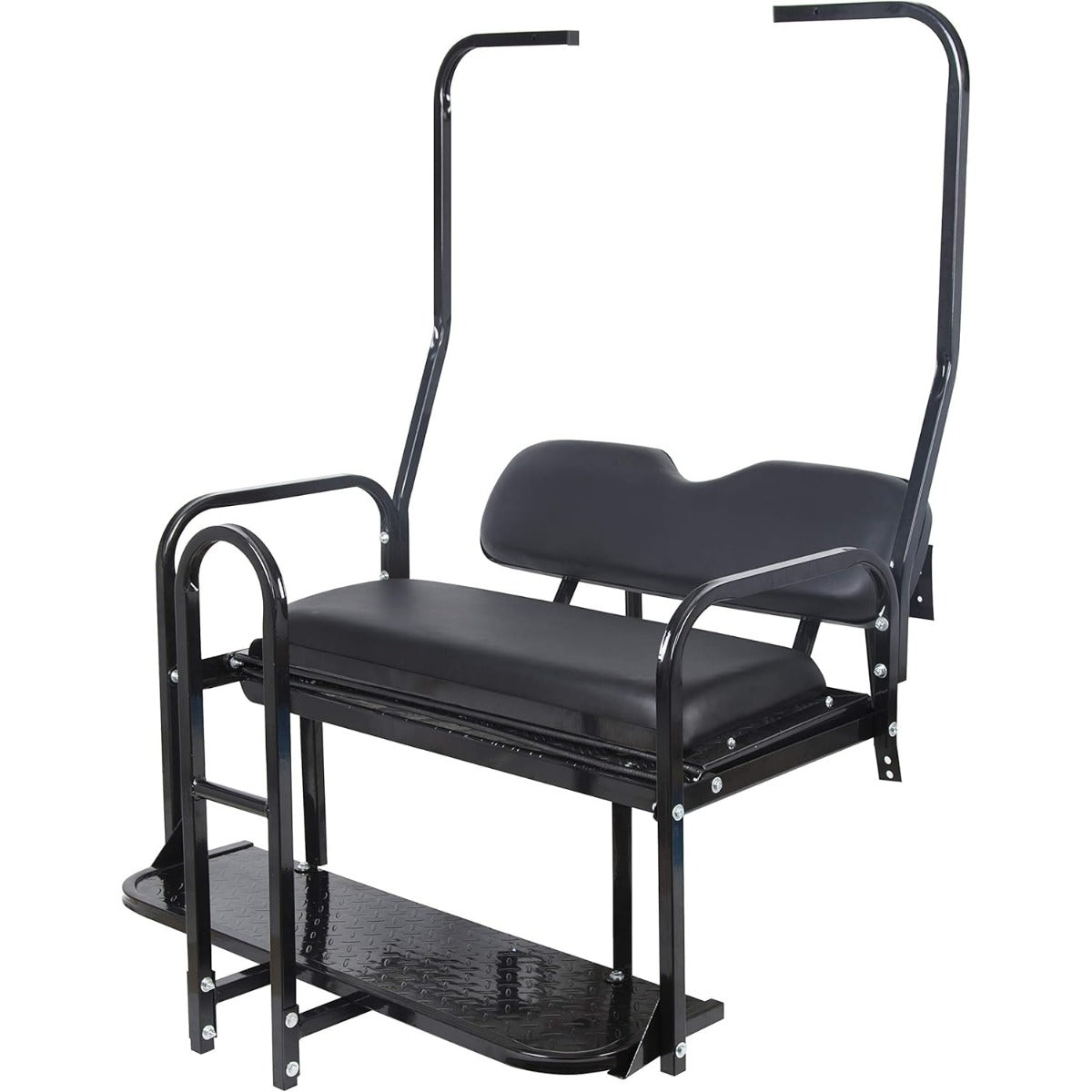 Black Rear Flip Back Seat Compatible with 1982-2000.5 Club Car DS Model Golf Cart 1102 LBS Weight Capacity Heavy Duty Steel Frame Flip Folding Rear Back Seat Kit LYA-100