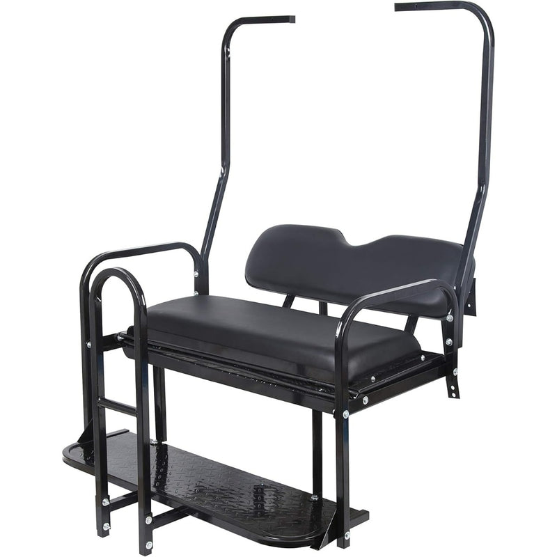 KUAFU Black Rear Flip Back Seat Compatible with 1982-2000.5 Club Car DS Model Golf Cart 1102 LBS Weight Capacity Heavy Duty Steel Frame Flip Folding Rear Back Seat Kit LYA-100