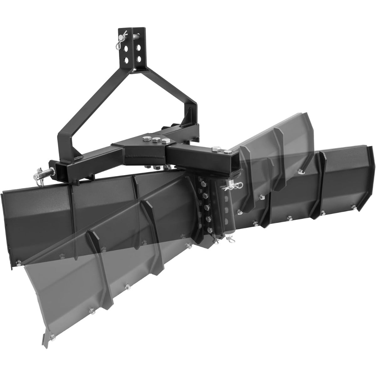 52 Inches 3 Point Scrape Blade Compatible with Category 0, Cat 1, 3 Point Tractors Rear Grader Blade for Grading Driveways, Arenas, Gravel, Top Soil Adjustable Heavy Duty Steel Powder Coated Black