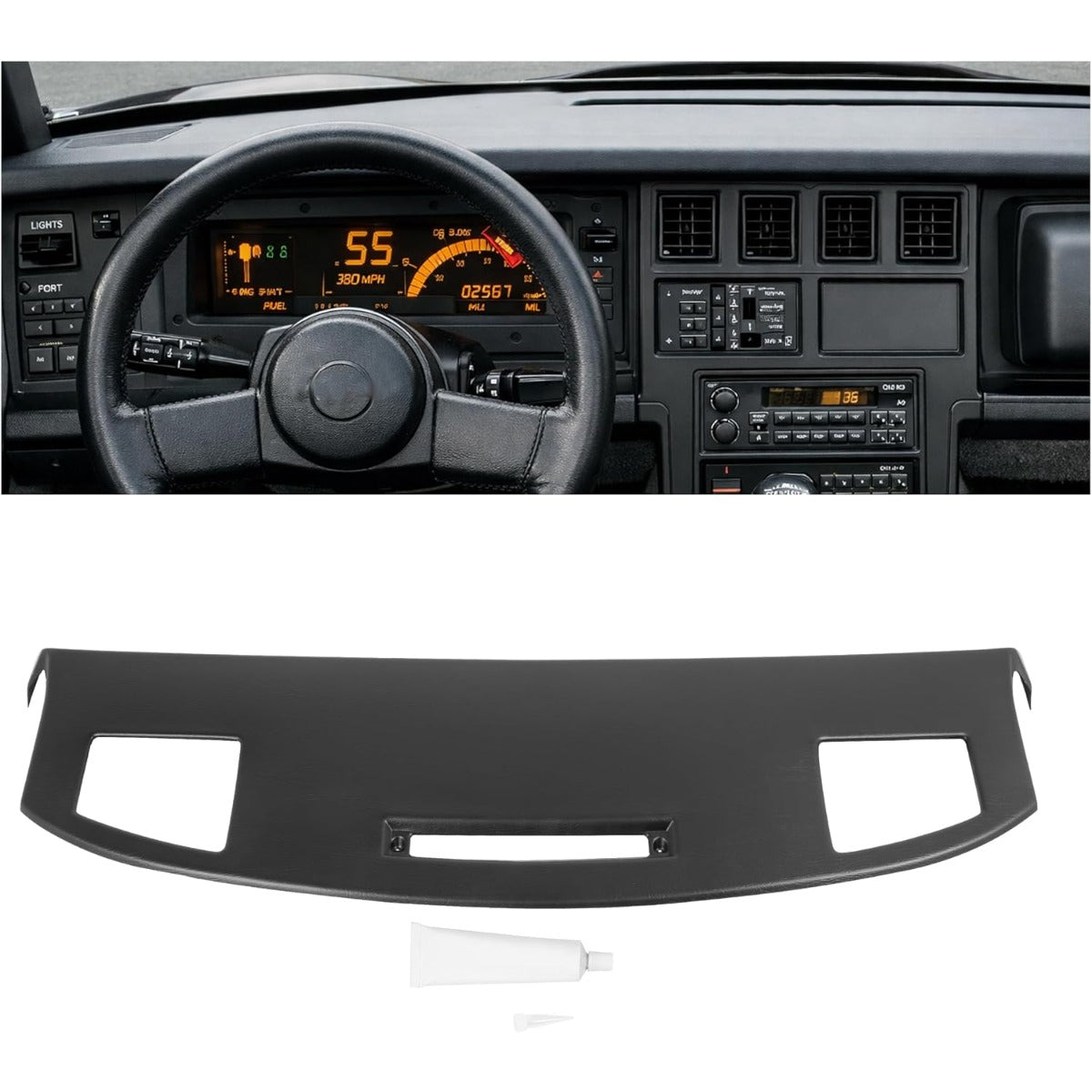 Dashboard Cover Compatible with 1984-1989 Chevrolet Corvette C4 ABS Plastic Painted+Textured