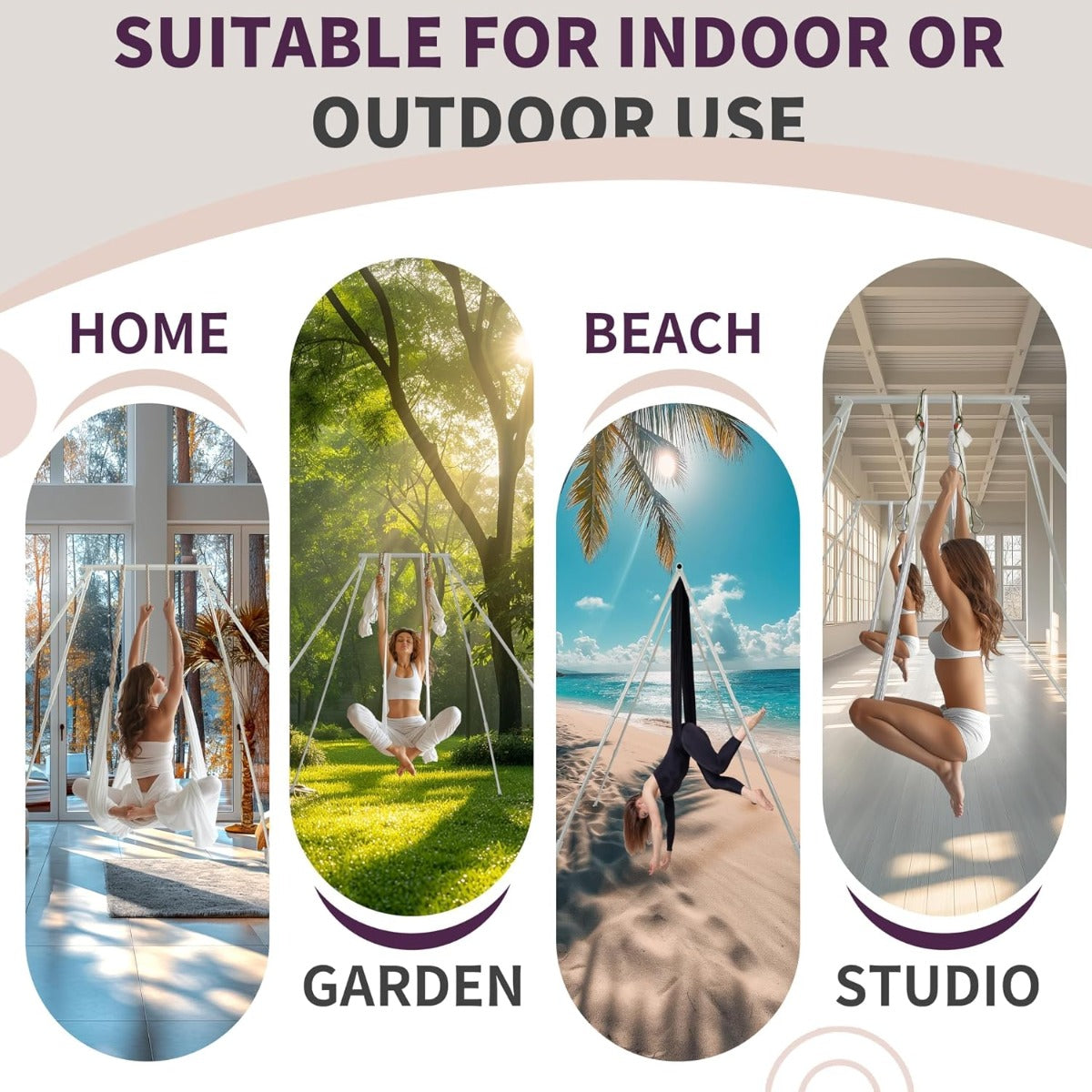 Kojem Yoga Swing Stand w/Yoga Swing Set Body Bundle Safety Belts Yoga Frame Sling Inversion Aluminum