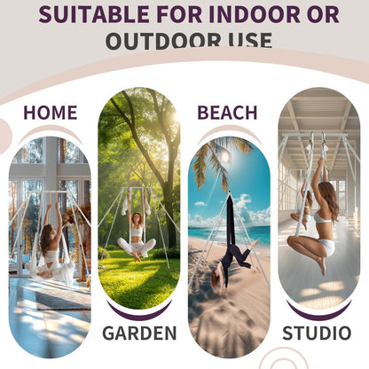 Kojem Yoga Swing Stand w/Yoga Swing Set Body Bundle Safety Belts Yoga Frame Sling Inversion Aluminum