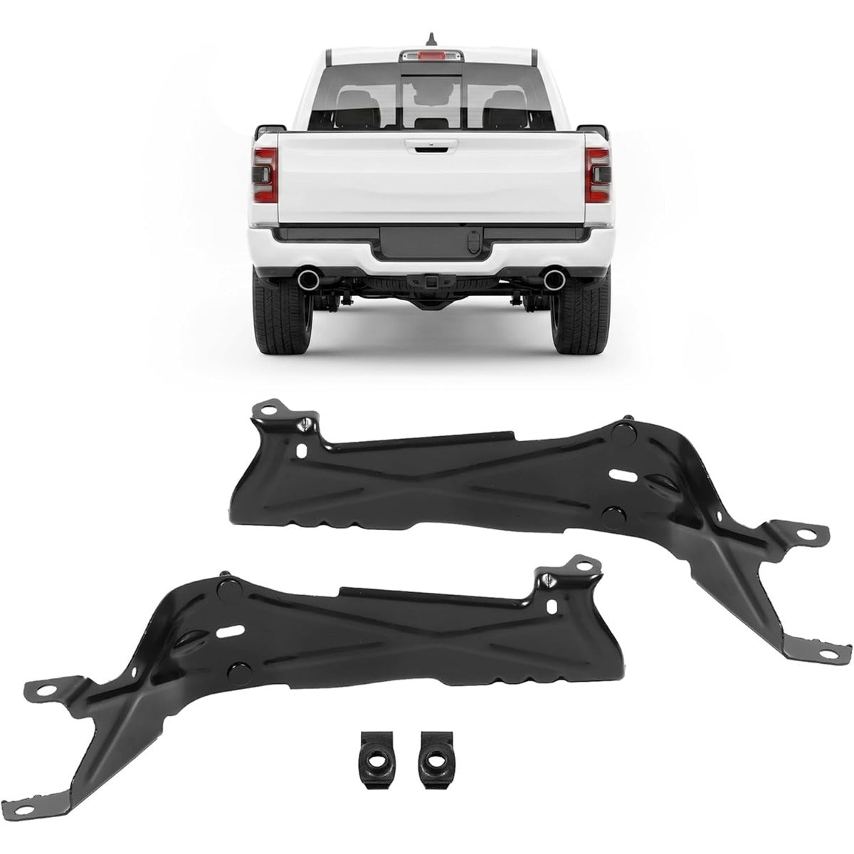 ALMULOO LH&RH Rear Bumper Bracket Kit Compatible with 2019-2024 Ram 1500