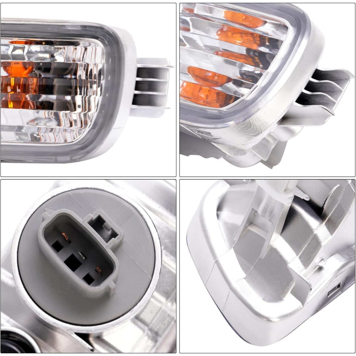 HECASA Pair Turn Signal Light w/Bulbs Compatible with 2001-2004 Toyota Tacoma Replacement for TO2531140 TO2530140 Front Bumper Turn Signal Parking Lamp Clear Lens Driver & Passenger Side