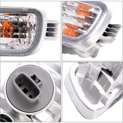 HECASA Pair Turn Signal Light w/Bulbs Compatible with 2001-2004 Toyota Tacoma Replacement for TO2531140 TO2530140 Front Bumper Turn Signal Parking Lamp Clear Lens Driver & Passenger Side