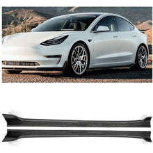 Side Skirt Extension Replacement 4Pcs Compatible with 2017-2023 Tesla Model 3 Carbon Fiber Printing Rocker Panels Guard Body Kit ABS Plastic Side Trim