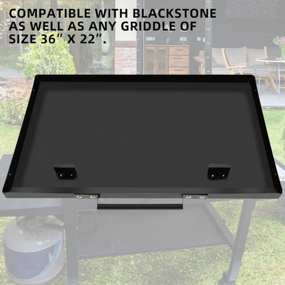 Black Outdoor 36 Inches Griddle Grill Hard Cover Lid Waterproof Aluminum Compatible with Blackstone & More (No Diamond Plated) LYOM-018F-GB