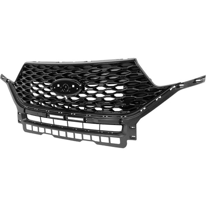 Front Grill Compatible with 2020-2024 Ford Explorer Replacement for LB5Z8200GC FO1200659 Front Bumper Painted Grille Gloss Black Plastic(ABS)