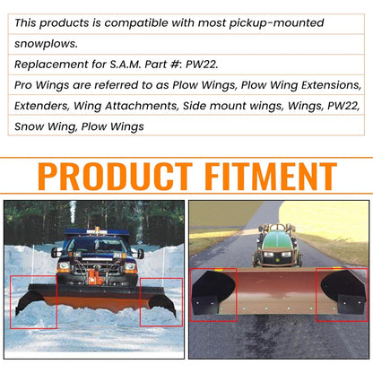 ECOTRIC Snow Plow Pro-Wing Blade Extenders Compatible with Western Boss