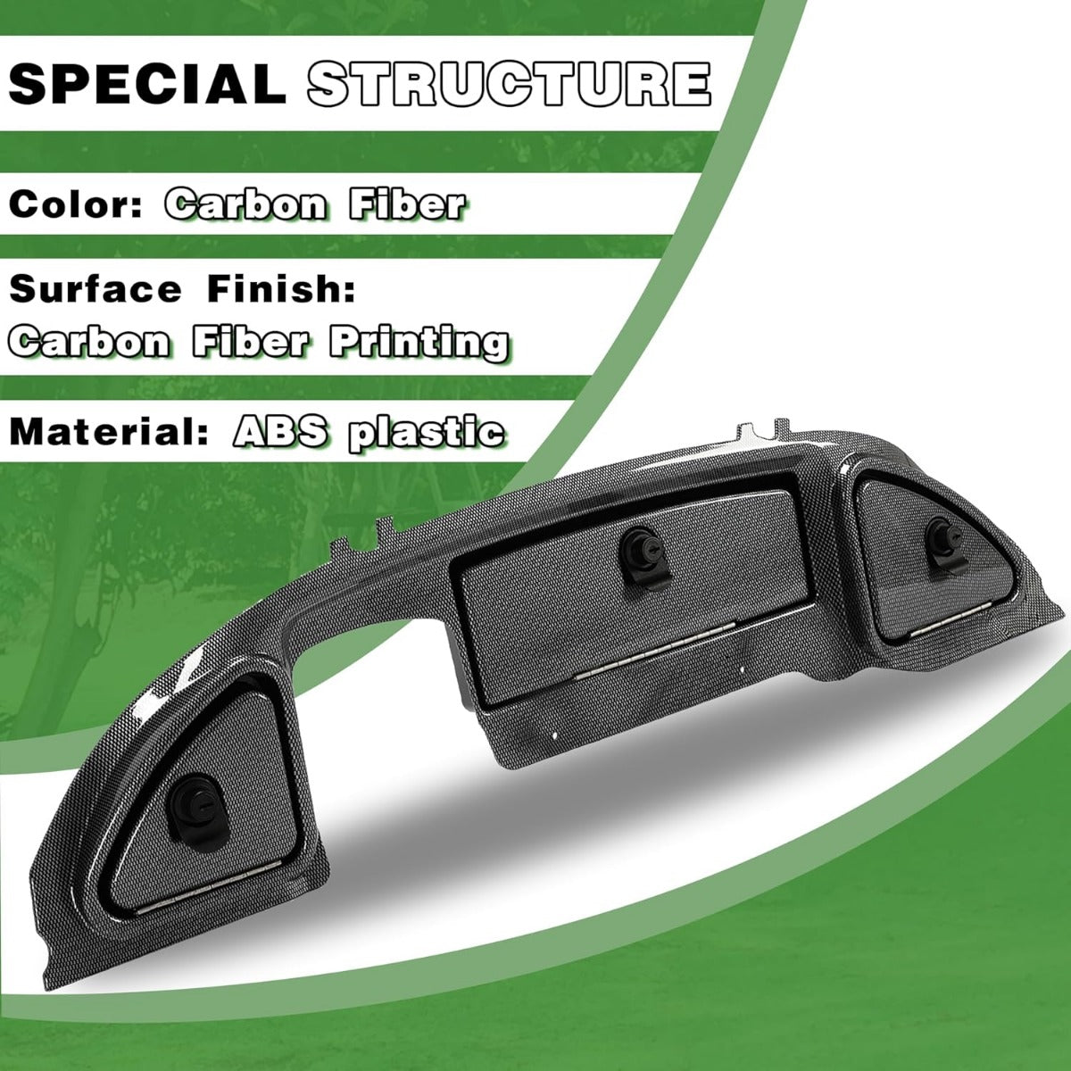 Dash Cover Compatible with 2008.5-Up Club Car Precedent Tempo Onward Golf Cart Carbon Fiber Three Door Dashboard Cover Dash Cap LYMP-100S-1