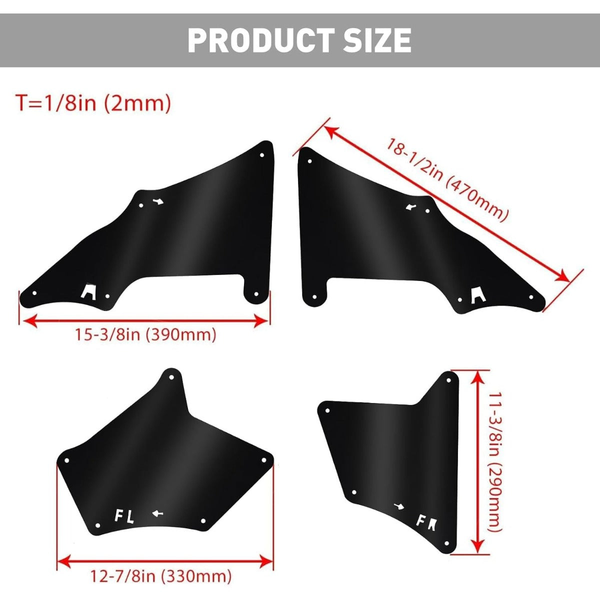 Splash Guards Fender Liner Shield for 2003-2022 Toyota 4 Runner 2007-2014 FJ Cruiser 2003-2020 Land Cruiser 2003-2020 Lexus GX460 GX470