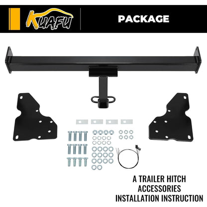 2-Inch Receiver Class 3 Trailer Hitch Compatible with 2018-2024 Volkswagen Tiguan All Black Towing Hitch Receiver