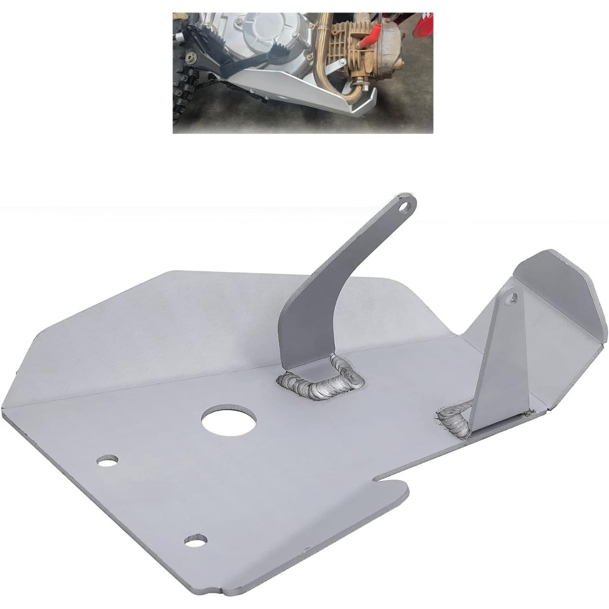 Aluminum Skid Plate Compatible With All 2013-2024 Honda CRF110 CRF110F Models