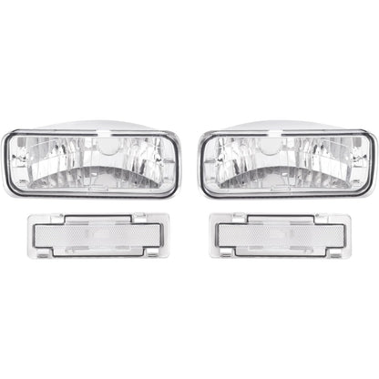 HECASA Pair Turn Signal & Side Marker Light Compatible with 1985-1992 Chevy Chevrolet Camaro Replacement for GM2520165 GM2521165 GM2550118 GM2551110 Parking Signal Lamp 4Pcs Clear Lens