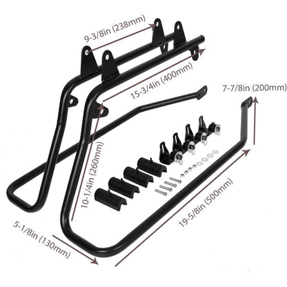 Saddle Bags Trunk W/Lid & Latch Key with Black Bracket Compatible with 1984-2017 Harley Davidson Softail Models Saddlebag Conversion Bracket Kit Support Mounts 2 Packages LTS+LYHD-08-B