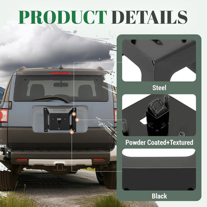 Spare Tire Carrier Mount Rack Holder Bracket Compatible with 2010-2014 Toyota FJ Cruiser Steel Powder Coated