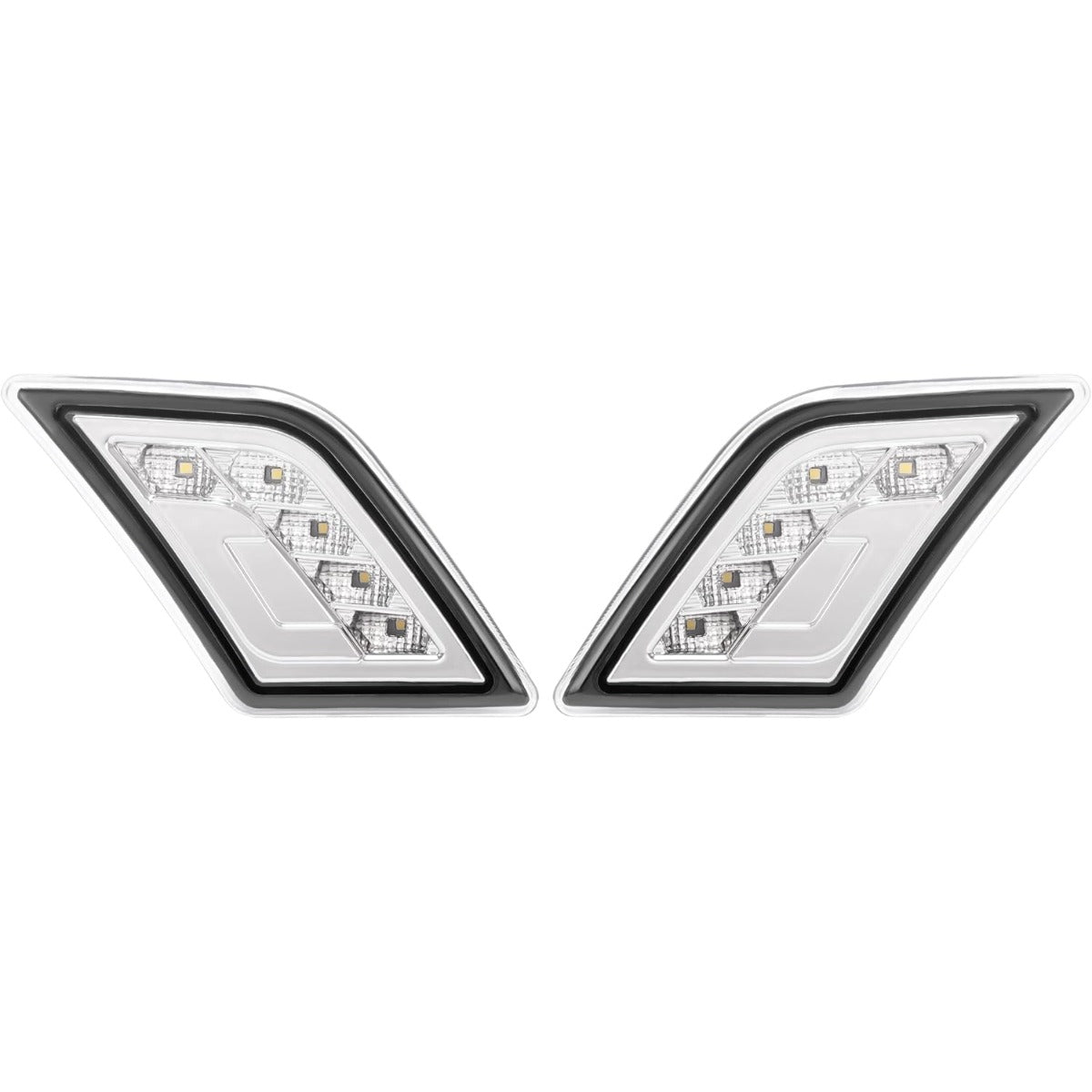 HECASA Pair LED Side Marker Lights Compatible with 2008-2011 Mercedes-Benz C300 C350 C63 AMG 4 Door Sedan Models Side Marker Lamps Replacement for MB2554100 MB2555100 LH&RH Clear Lens Chrome Housing