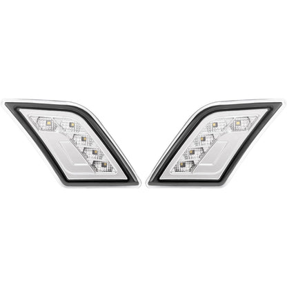 HECASA Pair LED Side Marker Lights Compatible with 2008-2011 Mercedes-Benz C300 C350 C63 AMG 4 Door Sedan Models Side Marker Lamps Replacement for MB2554100 MB2555100 LH&RH Clear Lens Chrome Housing